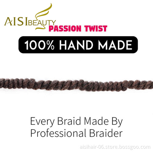 Aisi Beauty Goddess Faux Locs Brown Hair Extensions Pre Twisted Crochet Braids Passion Hairpieces Synthetic Braiding Hair